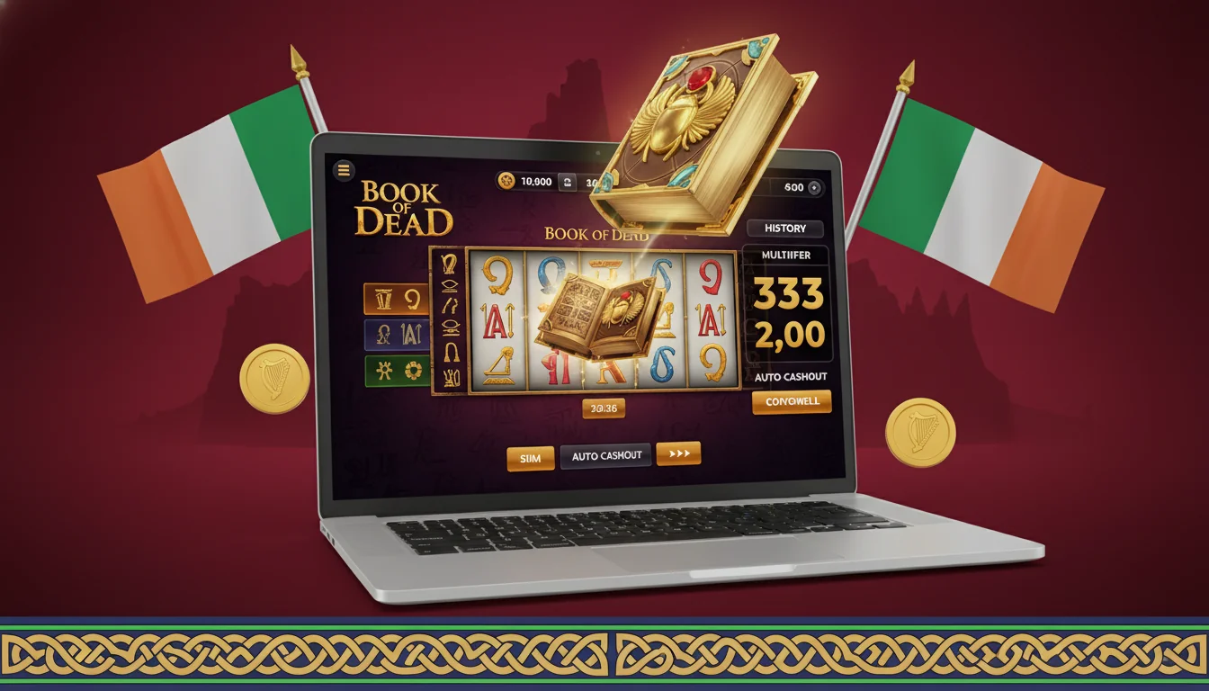 Book Of Dead demo session showing free-spins trigger, expanding Rich Wilde symbol selection, and the gamble card-colour panel after a winnin
